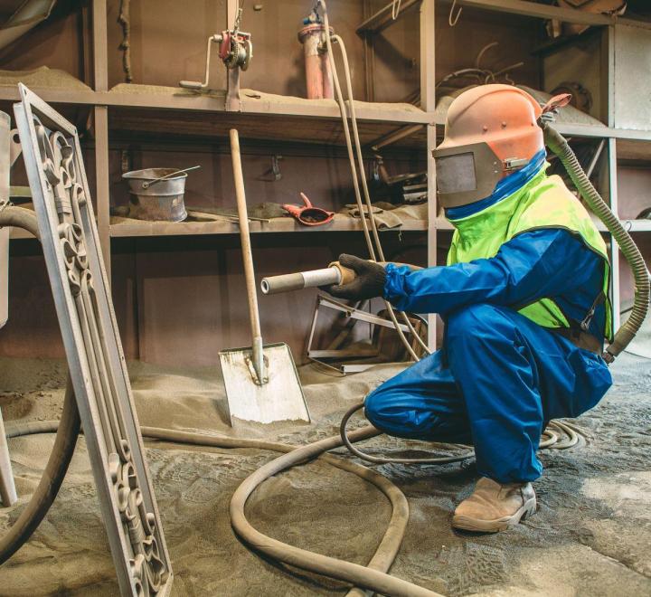 Sandblast to strip and restore your metal parts.
